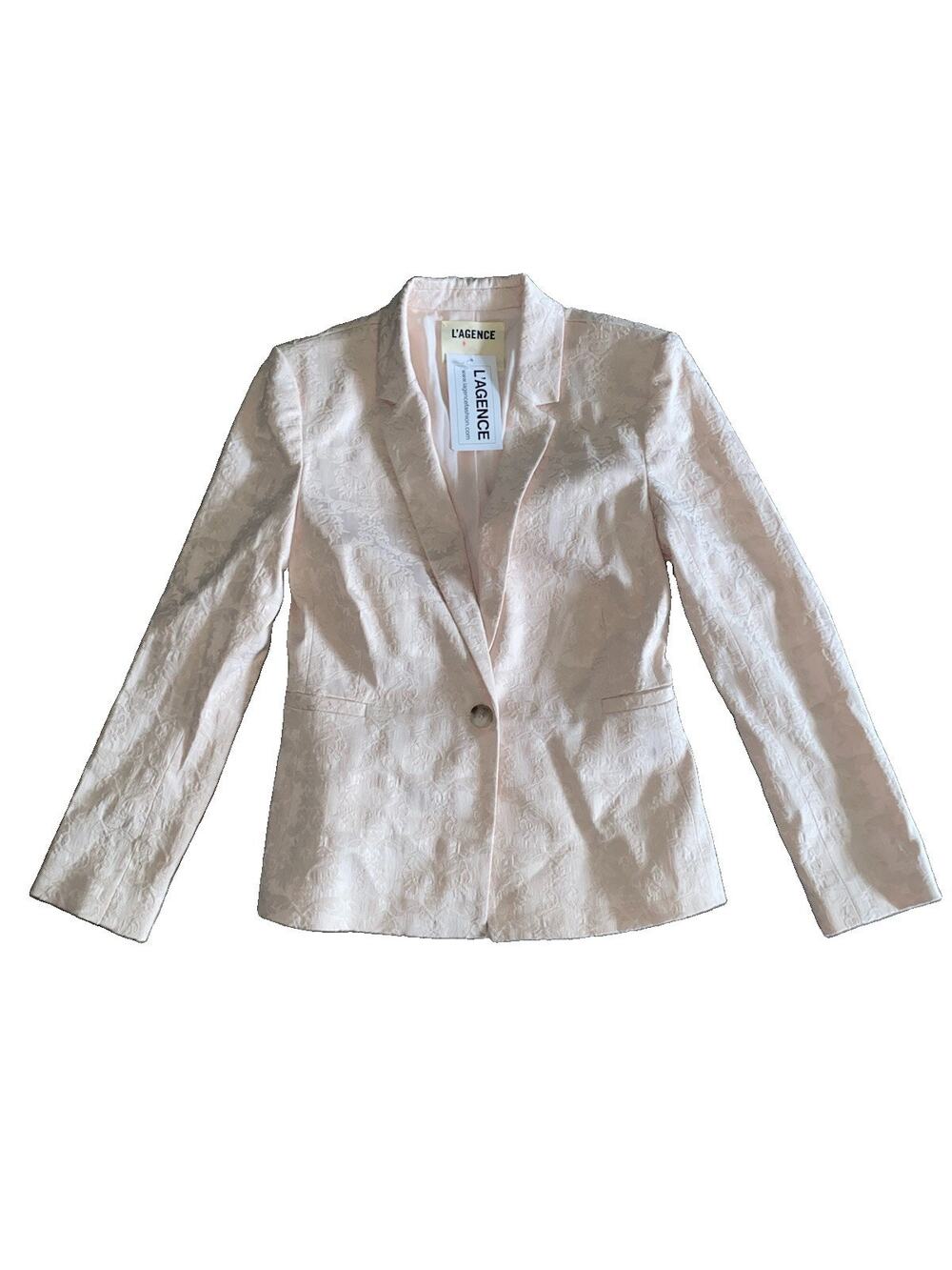 L'Agence New jacquard Brocade Blazer Champagne ivory cream size 2